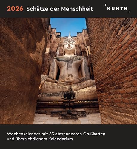 Schätze der Menschheit - KUNTH Postkartenkalender 2026: Hochwertiger Tischkalender mit 53 traumhaften Postkarten (auch zum Aufhängen) (KUNTH Postkartenkalender 52 Wochen) von KUNTH