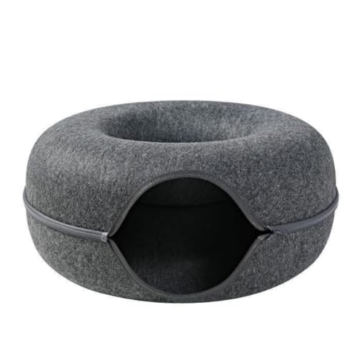 TRAUTESHEIM Katzen-Donut/Katzenhöhle aus kratzfestem Filzmaterial - 50cm Durchmesser 20cm hoch - teilbar - Katzentunnel Katzennest dunkel-grau/anthrazit TRAUTESHEIM Katzen-Donut/Katzenhöhle aus kratzfestem Filzmaterial - 50cm Durchmesser 20cm hoch - teilbar - Katzentunnel Katzennest dunkel-grau/anthrazit von Neumayer