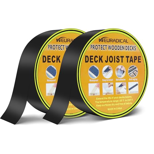 Neuradical Deck Joist Tape, 2" x 50' Butyl Deck Tape Wasserdichte Abdichtung und Wetterbeständigkeit Selbstklebendes Flashing Tape, Korrosionsschutz für Holzbalken und Balken 2 Rollen Neuradical Deck Joist Tape, 2" x 50' Butyl Deck Tape Wasserdichte Abdichtung und Wetterbeständigkeit Selbstklebendes Flashing Tape, Korrosionsschutz für Holzbalken und Balken 2 Rollen von Neuradical