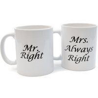 Mr Right & Mrs Always - Weiße Keramik Kaffee- Oder Teetasse 2-Teiliges Set Mr Right & Mrs Always - Weiße Keramik Kaffee- Oder Teetasse 2-Teiliges Set von NeuronsNotIncluded