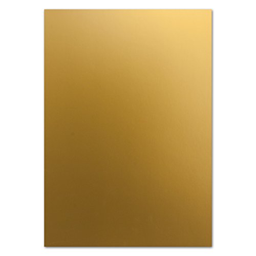 15 Stück Bastel-karton - Bastelbögen A4 - Gold metallic - DIN A4 - stabile 250 g/m² - Einzelkarte - Einladung von FarbenFroh by GUSTAV NEUSER