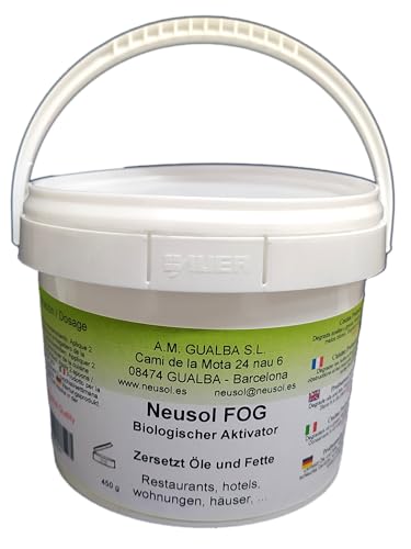 Neusol Fog – Geruchsbeseitiger-Behandlung für Fallrohre, Abflüsse, Klärgruben, Kläranlagen, Wohnmobile, Abwasser und Grauwasser, Geruchshemmer (Fog, 450, gr) von Neusol