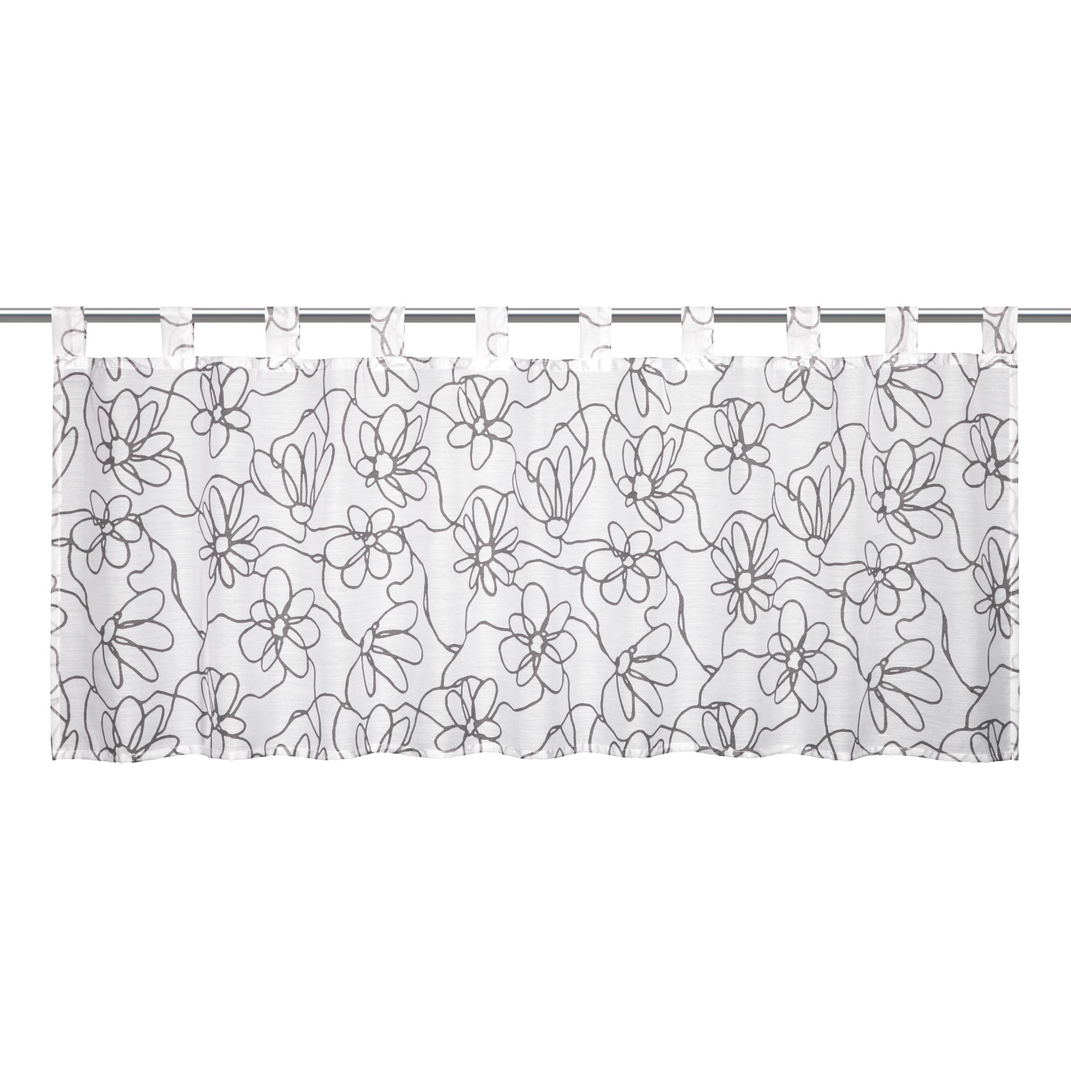 Bistrogardine Blüten Weiß-Grau 45 cm x 140 cm Bistrogardine Blüten Weiß-Grau 45 cm x 140 cm von Sehlbach