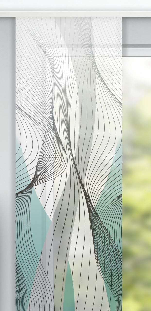 Neusser Collection Flächenvorhang Waves petrol, 60 x 280 cm von Neusser Collection