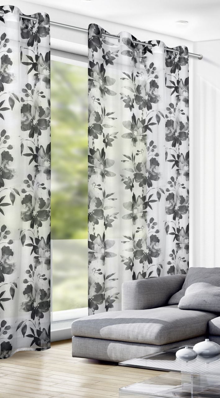 Neusser Collection Ösenschal Blüten schwarz, 135 x 245 cm von Neusser Collection