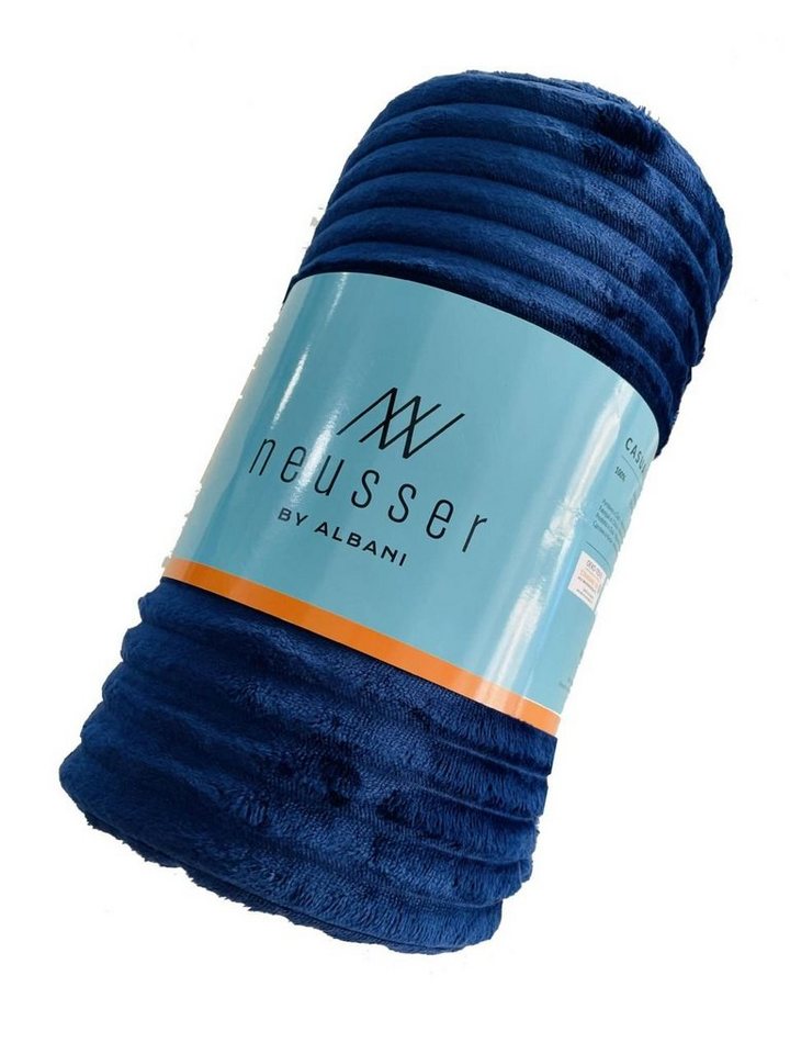 Wolldecke Neusser Collection Decke Casual blau, 200 x 220 cm, Neusser Collection von Neusser Collection