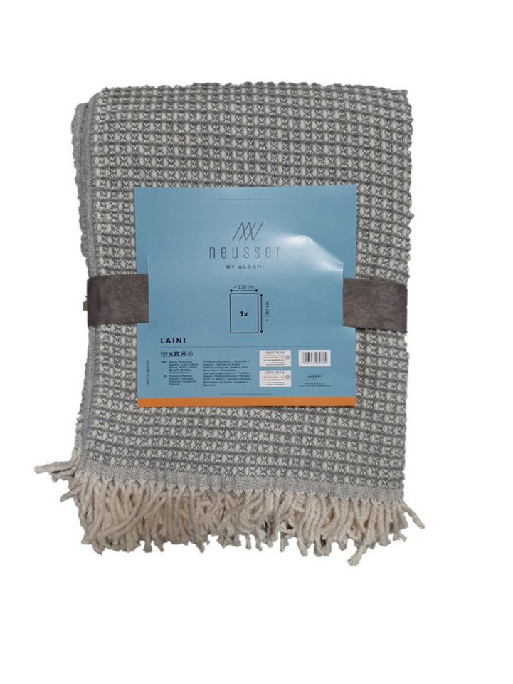 Wolldecke Neusser Collection Decke Laini creme-grau, 130 x, Neusser Collection von Neusser Collection