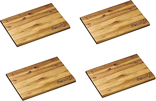 Neustanlo - 4 Stück XL Brotzeitbrettchen Set "Brotzeit" Frühstücksbrett Frühstücksbrettchen Holz Akazie Essbrett Schneidbrett extra breit Neustanlo - 4 Stück XL Brotzeitbrettchen Set "Brotzeit" Frühstücksbrett Frühstücksbrettchen Holz Akazie Essbrett Schneidbrett extra breit von NEUSTANLO
