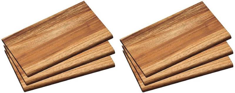 Neustanlo Frühstücksbrett Neustanlo, Frühstücksbrettchen Set, 6er Pack, hochwertiges Akazienh, Akazienholz, olz, robust und langlebig, perfekt für den täglichen Gebrauch von Neustanlo