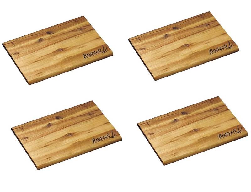 Neustanlo Frühstücksbrett Frühstücksbrett Holz Akazie 4er XL Set Brotzeit extra groß von Neustanlo
