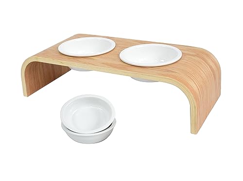 NEUSTEIN Napf für Katzen & kleine Hunde | 250ml | Katzennapf | Futternapf | Keramik | mit 2+2 Näpfen | 4 Näpfe | Katzen Napfset | Holz Bambus NEUSTEIN Napf für Katzen & kleine Hunde | 250ml | Katzennapf | Futternapf | Keramik | mit 2+2 Näpfen | 4 Näpfe | Katzen Napfset | Holz Bambus von Neustein