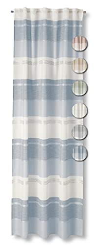 Neutex for you! MORELLA halbtransparenter Schal mit Multifunktionsband, Gardinenband, Vorhang, Gardine, 245 x 144 cm (H/B), blau von Neutex for you!