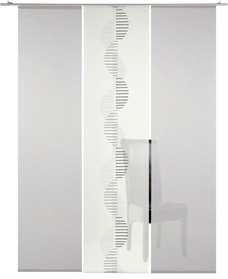 Neutex for you! Schiebegardine Indie (3 St), Paneelwagen, halbtransparent, Jacquard, moderne Naturoptik von Neutex for you!