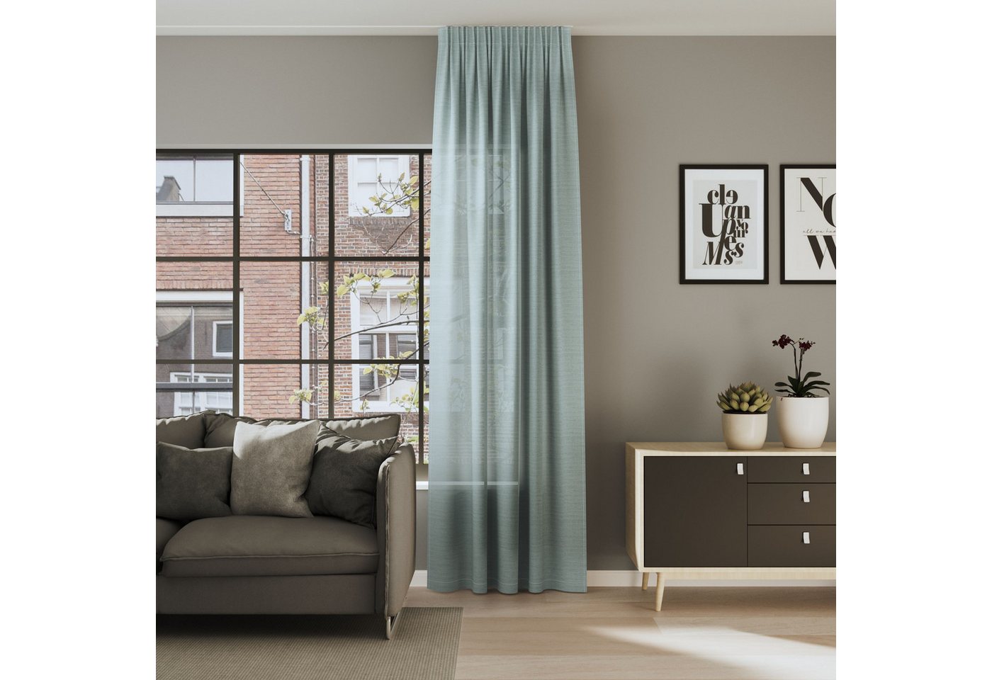 Neutex for you! Vorhang ALLEY-ECO (1 St), Multifunktionsband, halbtransparent, Jacquard, Halbtransparentes Streifendesign von Neutex for you!