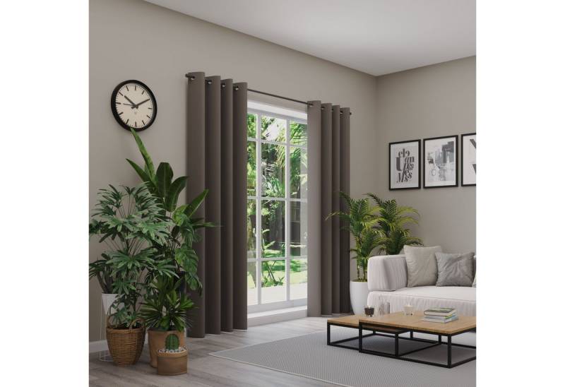 Neutex for you! Verdunkelungsvorhang INSULA (1 St), Ösen, abdunkelnd, Uni-Dimout für starke Verdunklung, nach Maß von Neutex for you!