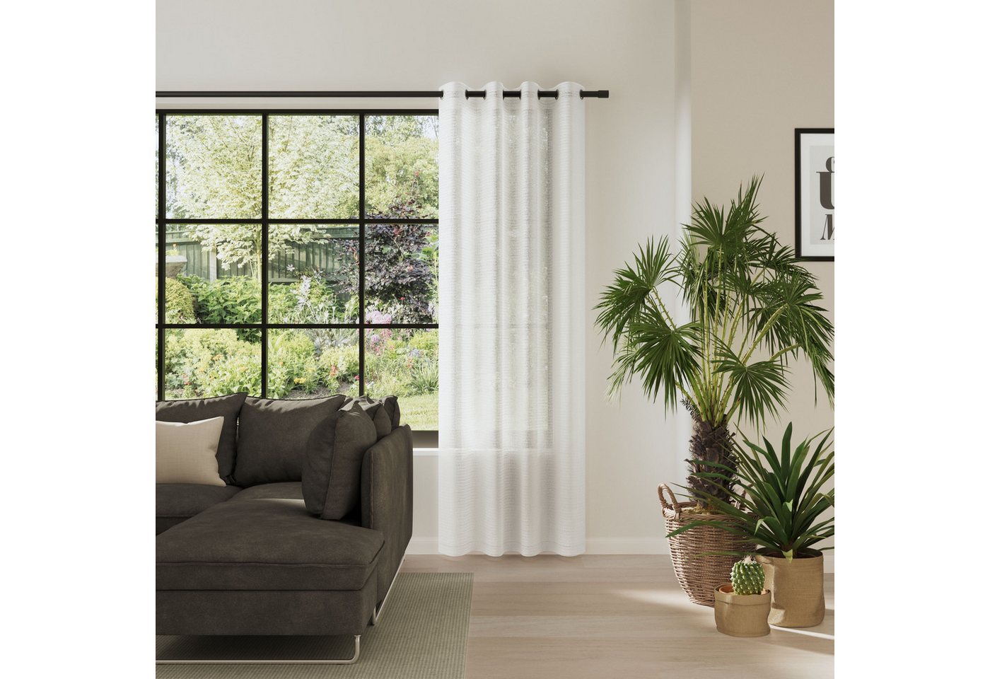 Neutex for you! Vorhang MELODY (1 St), Ösen, halbtransparent, Melangeoptik mit grobem Effektgarn von Neutex for you!