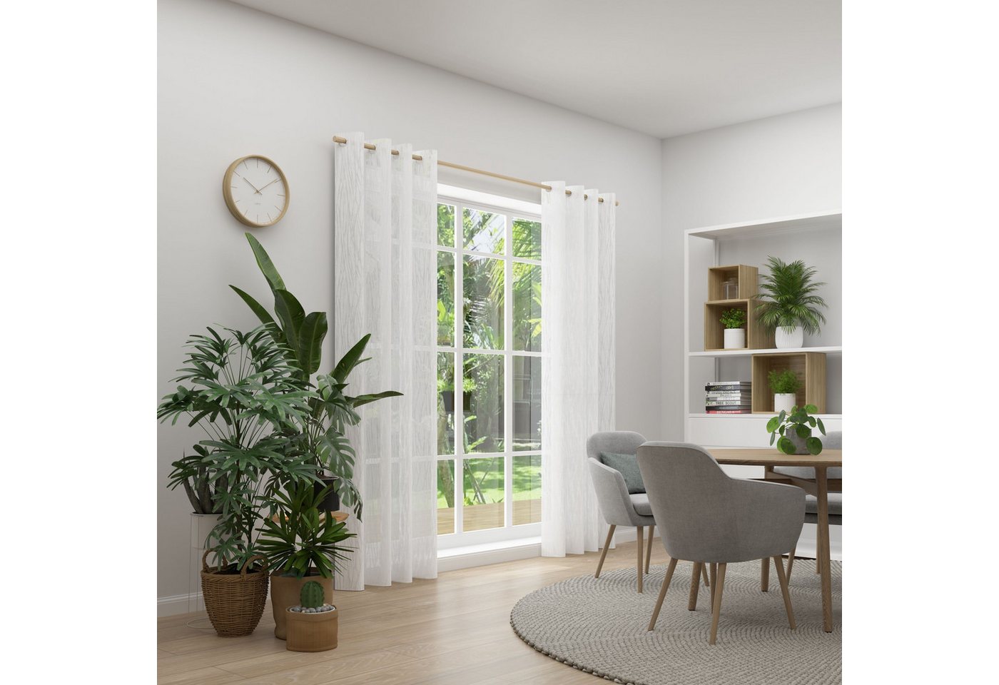 Neutex for you! Vorhang RAYA (1 St), Ösen, halbtransparent, Grafische Linienstruktur von Neutex for you!