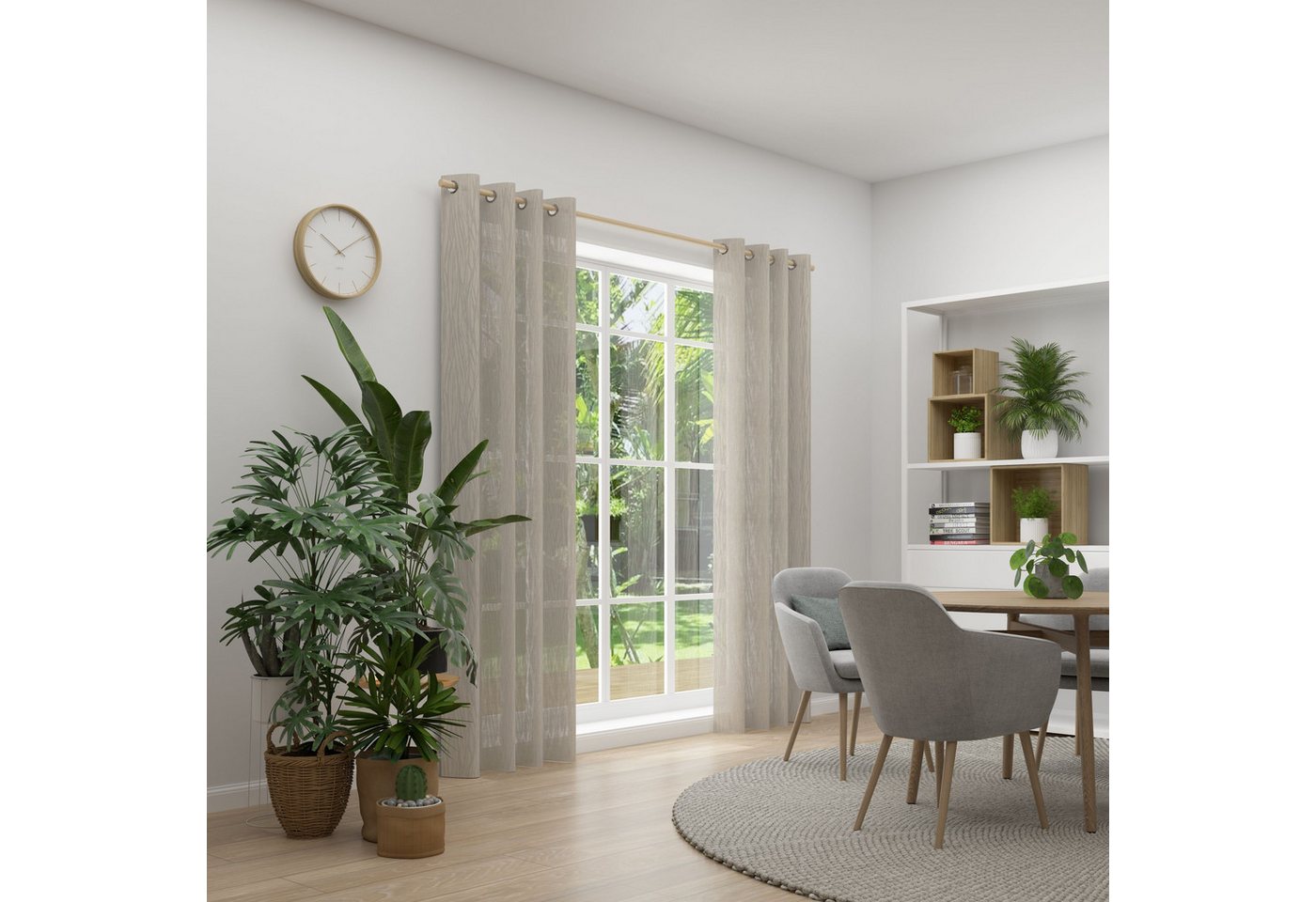 Neutex for you! Vorhang RAYA (1 St), Ösen, halbtransparent, Grafische Linienstruktur von Neutex for you!