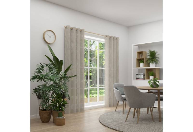 Neutex for you! Vorhang RAYA (1 St), Ösen, halbtransparent, Grafische Linienstruktur von Neutex for you!