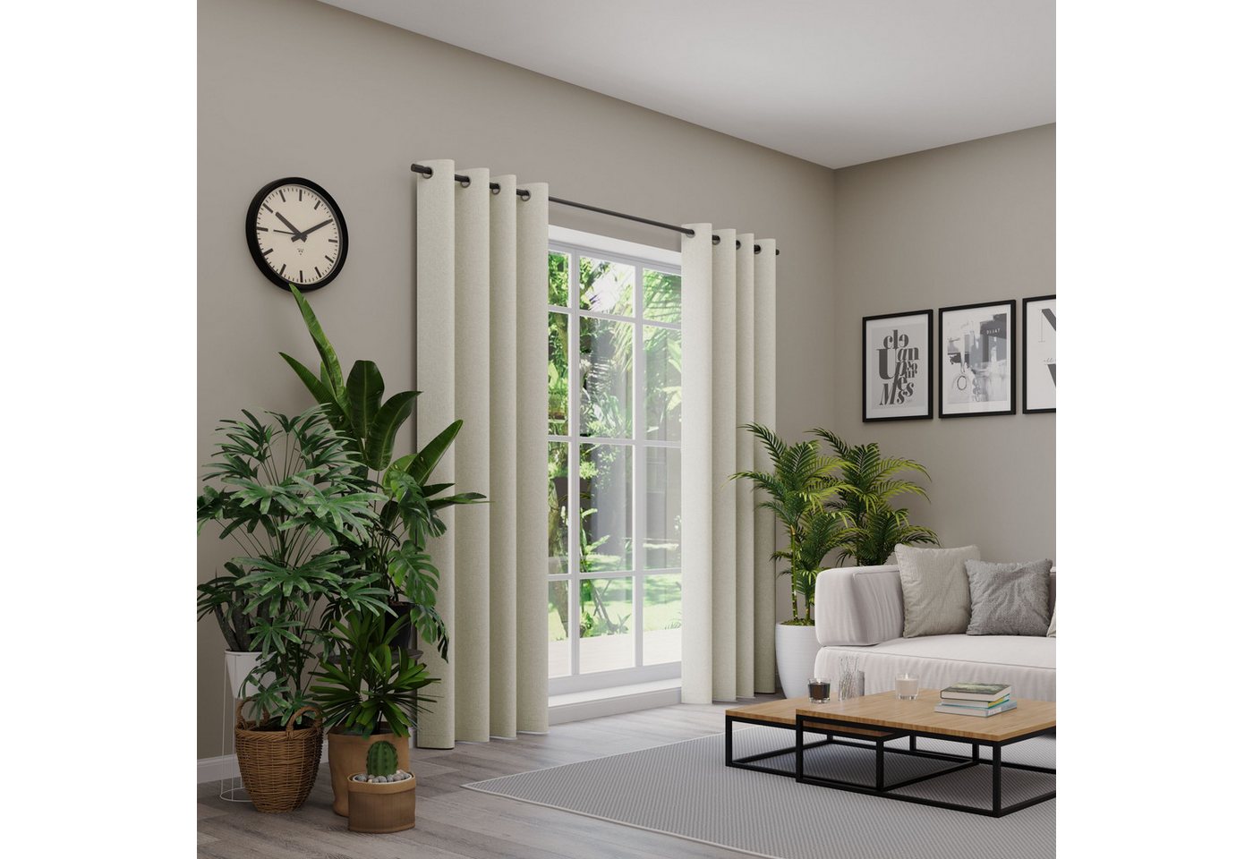 Neutex for you! Vorhang nach Maß ARUBA (1 St), Ösen, verdunkelnd, Jacquard, Uni Dimout, hochwertige Webstruktur von Neutex for you!