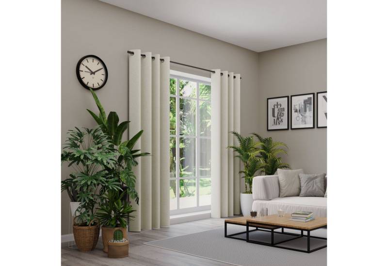 Neutex for you! Vorhang nach Maß ARUBA (1 St), Ösen, verdunkelnd, Jacquard, Uni Dimout, hochwertige Webstruktur von Neutex for you!