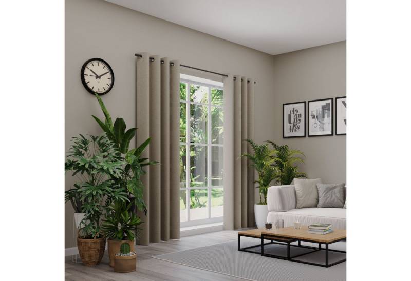 Neutex for you! Vorhang nach Maß ARUBA (1 St), Ösen, verdunkelnd, Jacquard, Uni Dimout, hochwertige Webstruktur von Neutex for you!