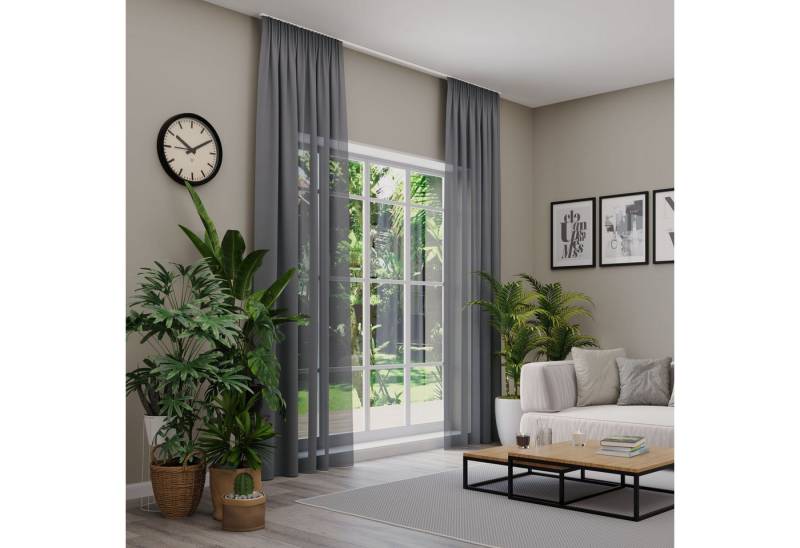 Neutex for you! Vorhang nach Maß EVA (1 St), Multifunktionsband, transparent, Uni-Voile mit elegantem Glanz von Neutex for you!