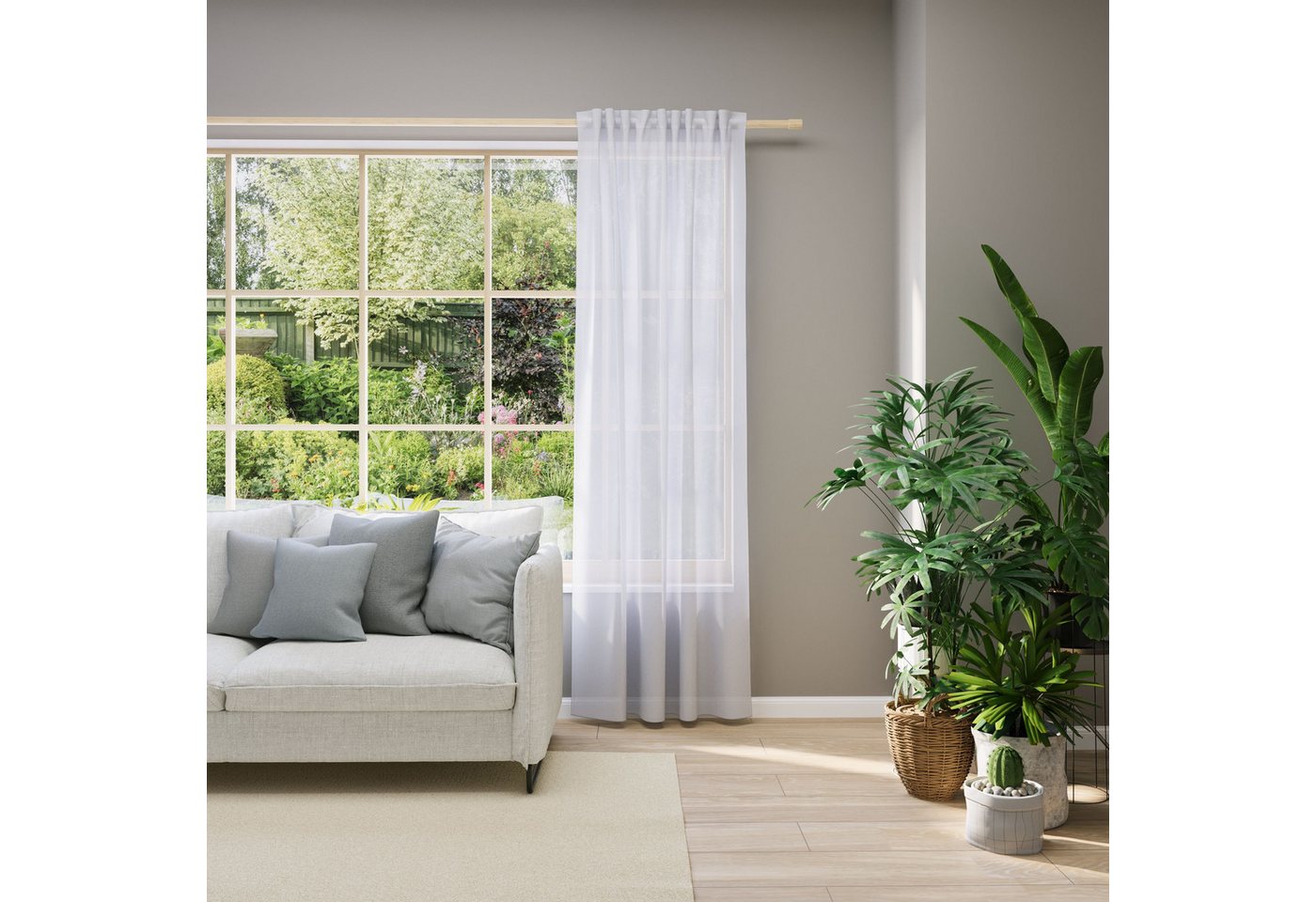 Neutex for you! Vorhang nach Maß EVA, Multifunktionsband (1 St), transparent, Uni-Voile mit elegantem Glanz von Neutex for you!