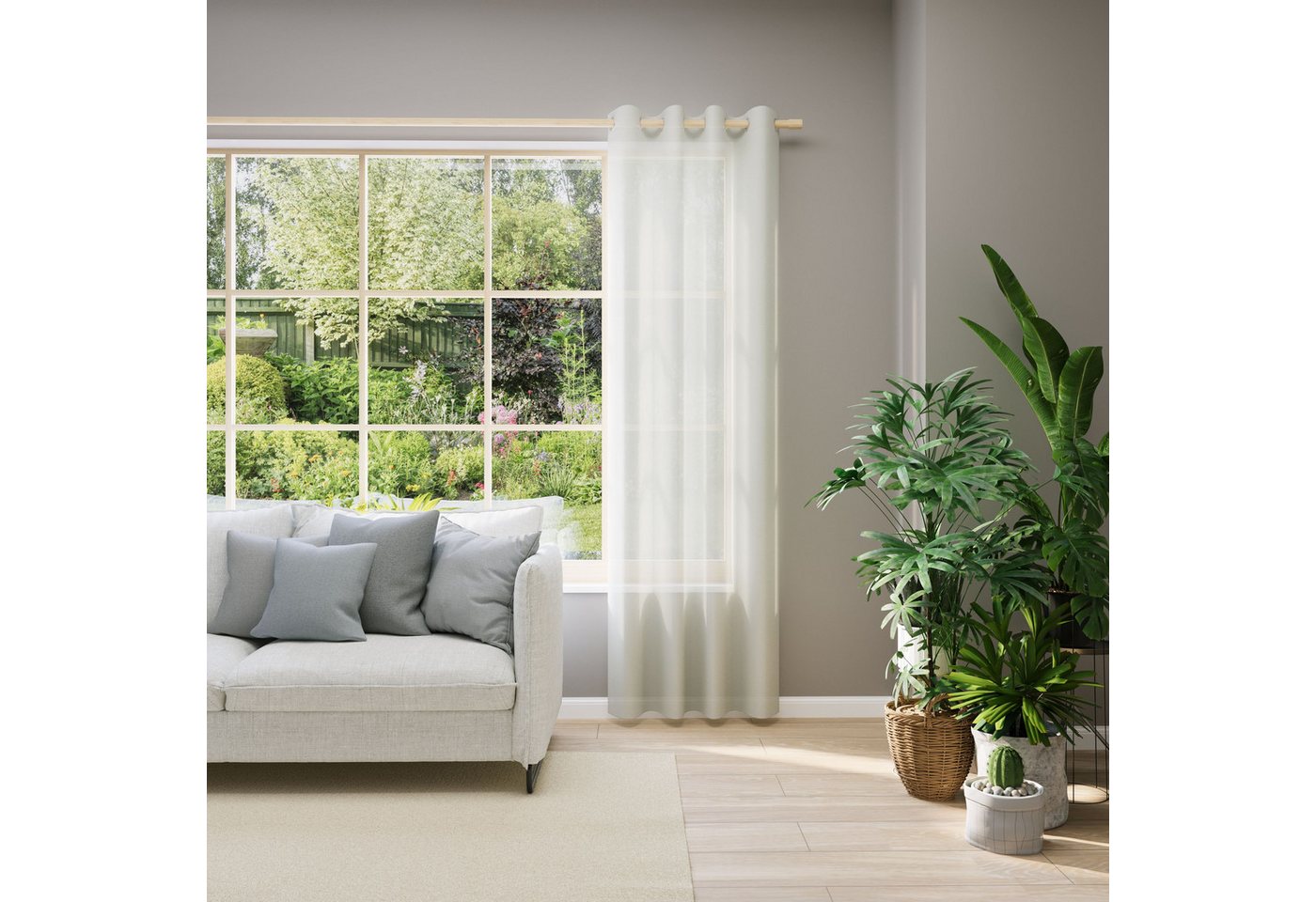 Neutex for you! Vorhang nach Maß EVA (1 St), Ösen, transparent, Uni-Voile mit elegantem Glanz von Neutex for you!