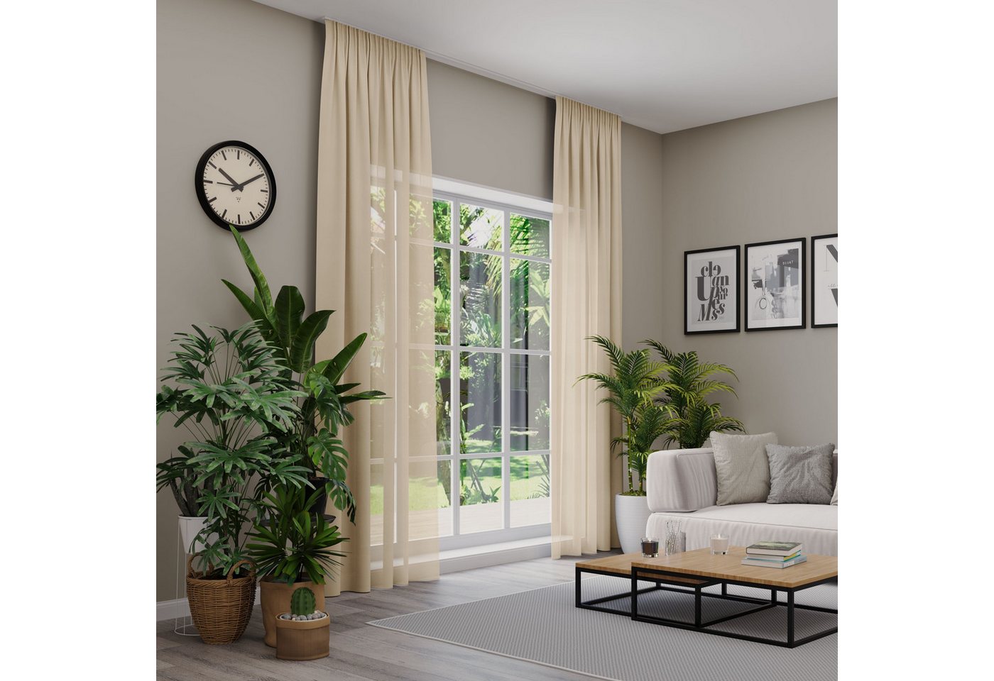 Neutex for you! Vorhang nach Maß EVA (1 St), Multifunktionsband, transparent, Uni-Voile mit elegantem Glanz von Neutex for you!