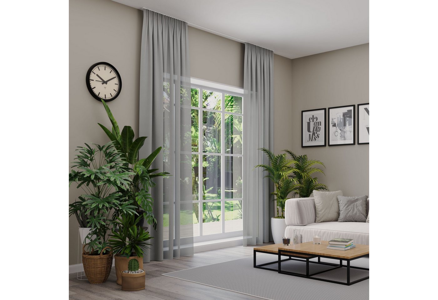 Neutex for you! Vorhang nach Maß EVA (1 St), Multifunktionsband, transparent, Uni-Voile mit elegantem Glanz von Neutex for you!