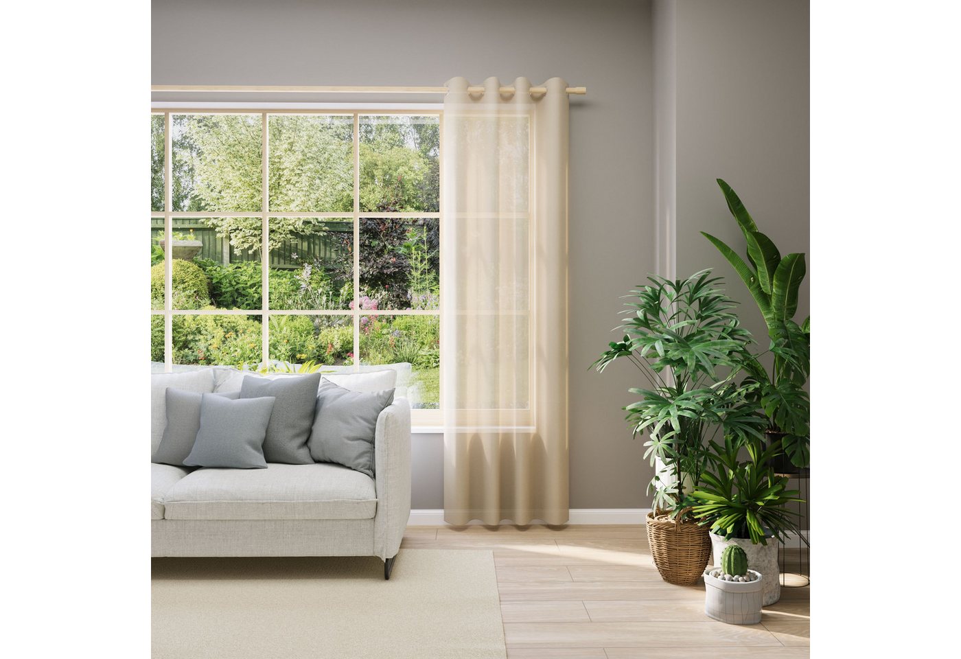 Neutex for you! Vorhang nach Maß EVA (1 St), Ösen, transparent, Uni-Voile mit elegantem Glanz von Neutex for you!