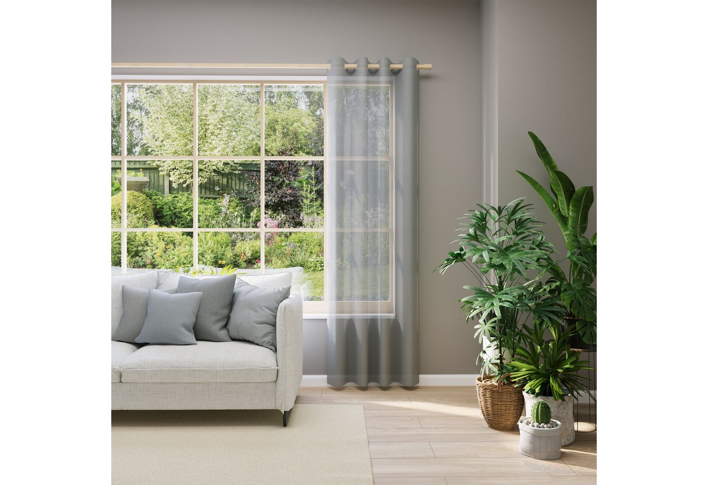 Neutex for you! Vorhang nach Maß EVA (1 St), Ösen, transparent, Uni-Voile mit elegantem Glanz von Neutex for you!