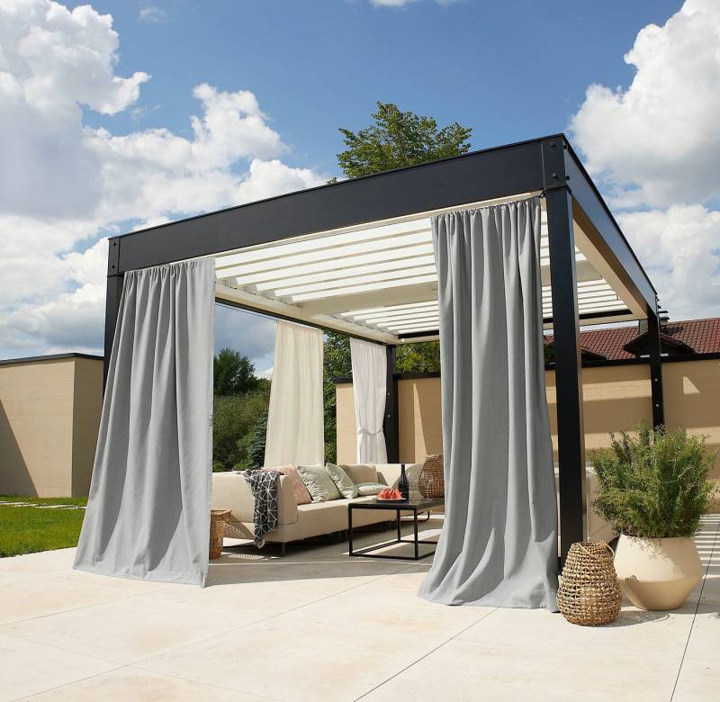 Neutex for you! Vorhang nach Maß Outdoorvorhang SOLERO, Stangendurchzug (1 St), blickdicht, Jacquard, Uni Outdoorvorhang mit leichter Struktur von Neutex for you!