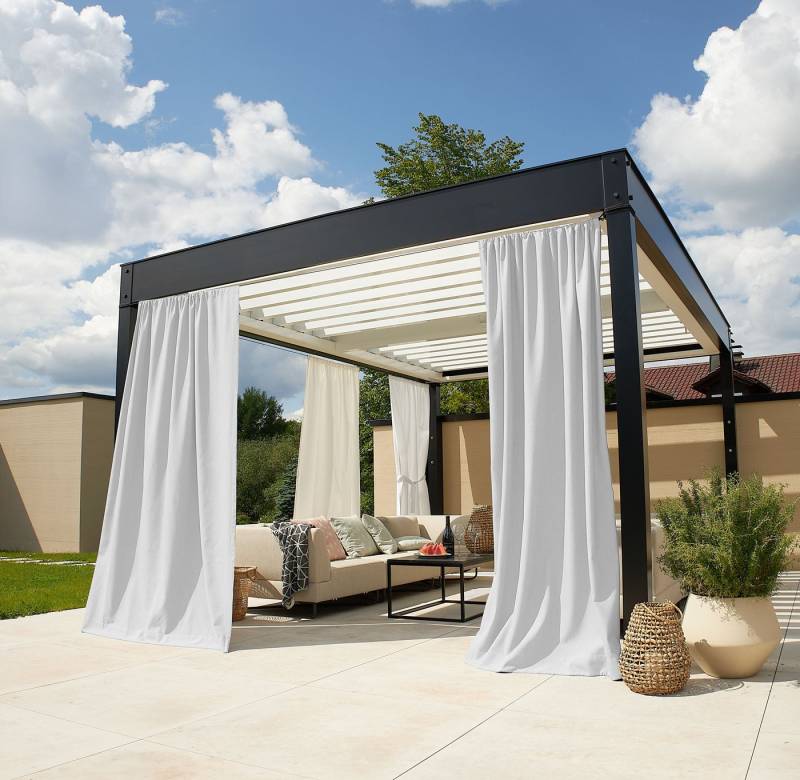 Neutex for you! Vorhang nach Maß Outdoorvorhang SOLERO, Stangendurchzug (1 St), blickdicht, Jacquard, Uni Outdoorvorhang mit leichter Struktur von Neutex for you!