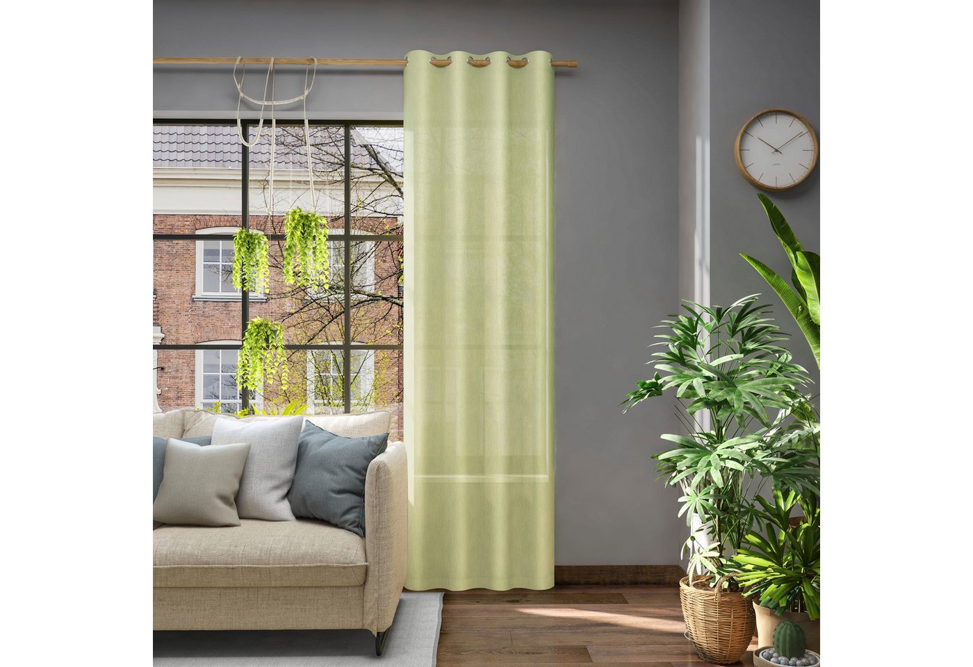 Neutex for you! Vorhang Libre-ECO, Ösen (1 St), halbtransparent, Jacquard, Nachhaltig, Breite 142 cm, nach Maß von Neutex for you!