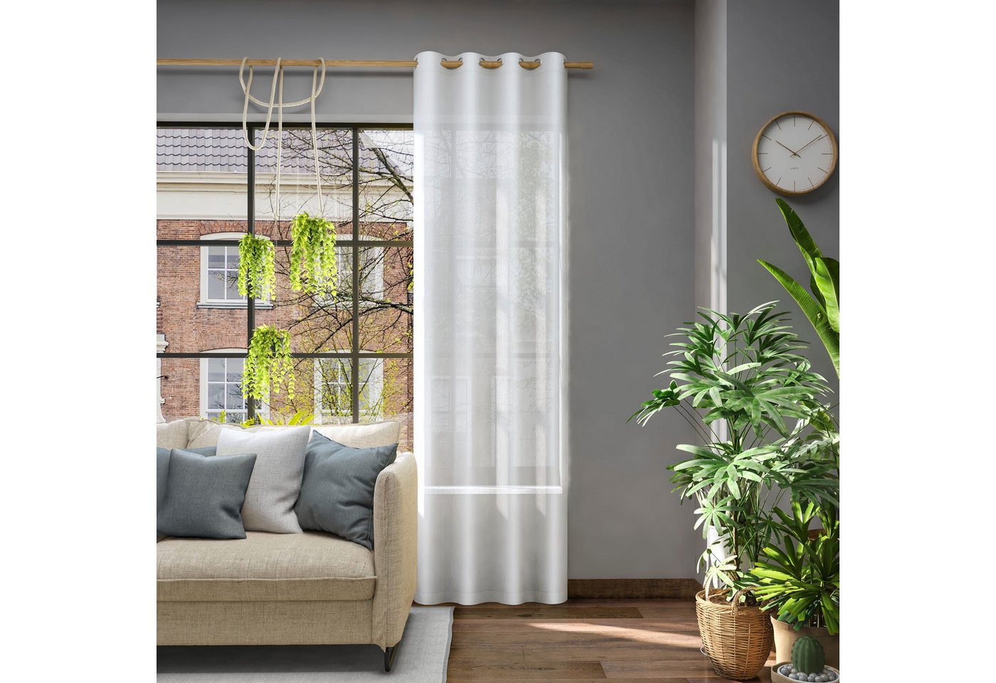 Neutex for you! Vorhang Libre-ECO, Ösen (1 St), halbtransparent, Jacquard, Breite 142 cm, nach Maß von Neutex for you!