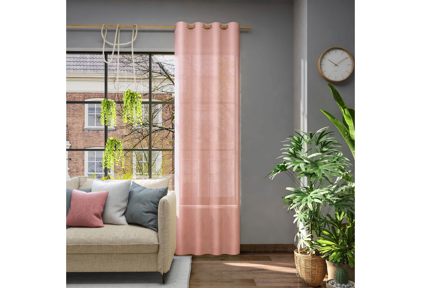 Neutex for you! Vorhang Libre-ECO, Ösen (1 St), halbtransparent, Jacquard, Nachhaltig, Breite 142 cm, nach Maß von Neutex for you!