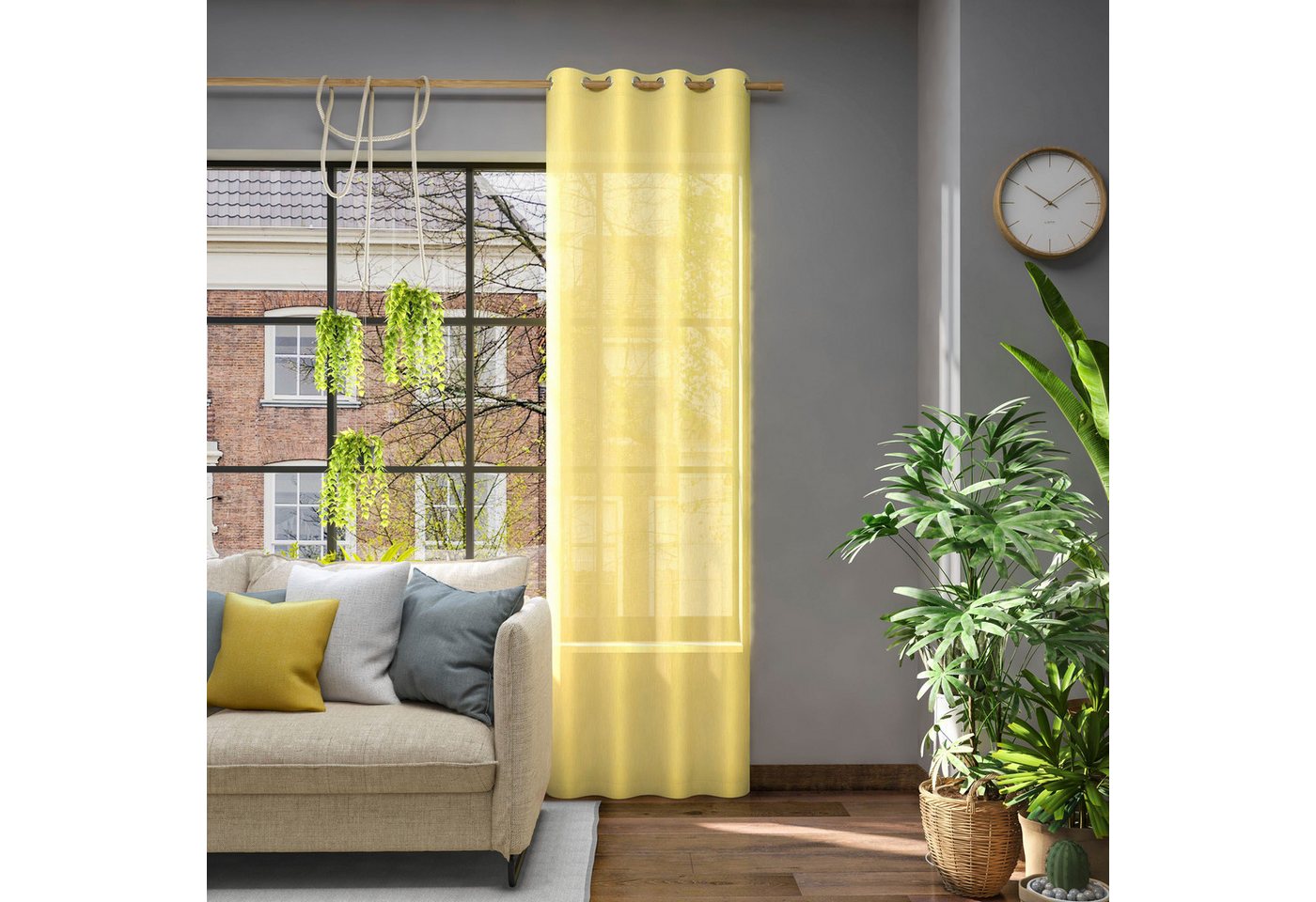 Neutex for you! Vorhang Libre-ECO, Ösen (1 St), halbtransparent, Jacquard, Nachhaltig, Breite 142 cm, nach Maß von Neutex for you!