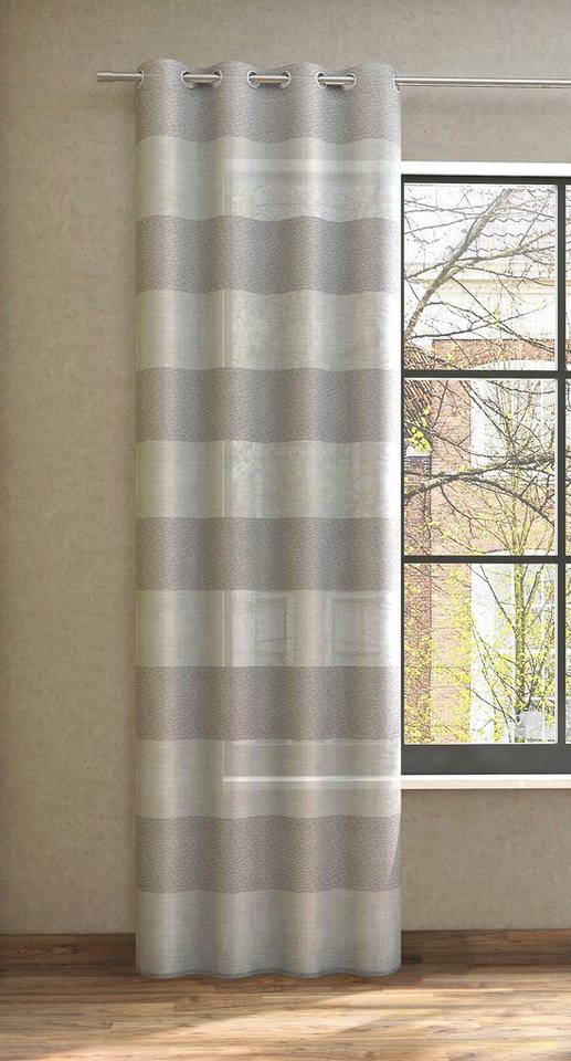 Neutex for you! Vorhang SONORA, Ösen (1 St), halbtransparent, Jacquard, 3D Musterung im Leinen-Look von Neutex for you!