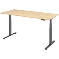 Base Lite elektrisch höhenverstellbarer Schreibtisch ahorn rechteckig, T-Fuß-Gestell grau 180,0 x 80,0 cm von Neutral