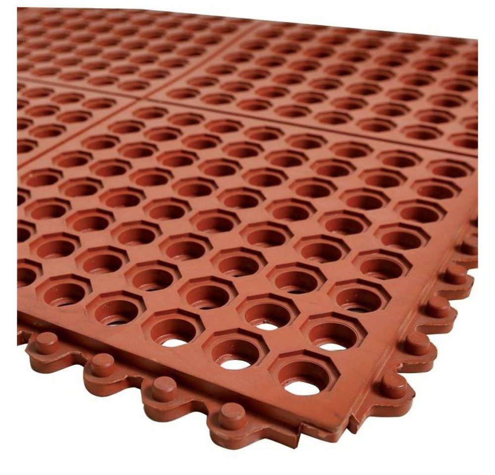 Neutral Bodenschutzmatte Gummi-Steckmatte, rot NBR/SBR, 900 x 900 x 14 mm von Neutral