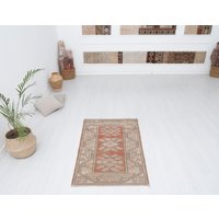 Handgefertigter Teppich, Kleiner Handgewebter Wollteppich, Kelimteppich, 10817 von NeutralRugs