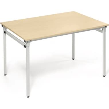Neutralware Klapptisch 4-Fuß 1.200x800mm Gestell alusilber Platte ahorn von Neutralware