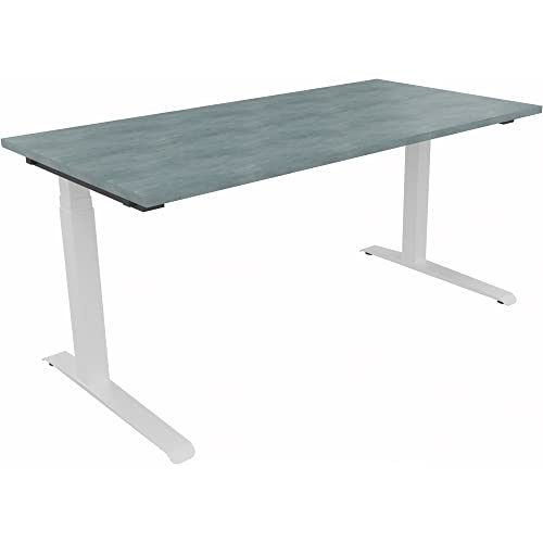 Neutralware Sitz-/Stehtisch Kufe Doppels. Quad. B1600xT800xH645-1275 ws/Beton Neutralware Sitz-/Stehtisch Kufe Doppels. Quad. B1600xT800xH645-1275 ws/Beton von Neutralware
