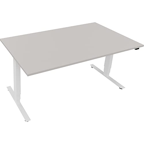 Neutralware Sitz-/Stehtisch T-Kufe klappbar B1600xT900xH625-1285 ws/Lichtgrau von Neutralware