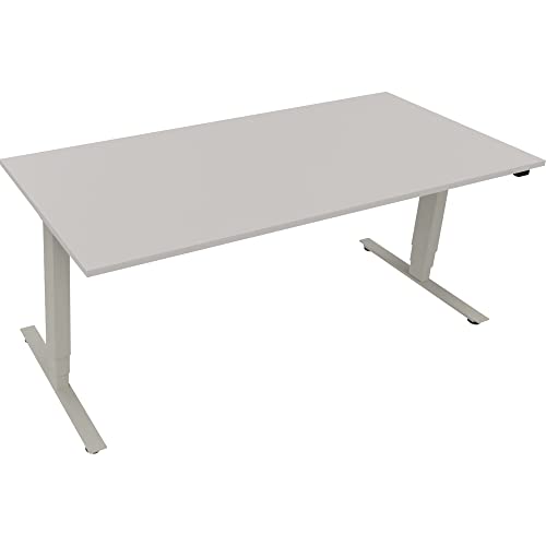 Neutralware Sitz-/Stehtisch T-Kufe klappbar B1800xT800xH625-1285 SI/Lichtgrau von Neutralware