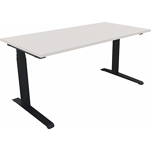 Sitz-/Stehtisch Kufe Doppels. Quad. B1600xT800xH645-1275 an/Weiß von Neutralware