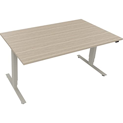 Sitz-/Stehtisch T-Kufe klappbar B1600xT900xH625-1285 si/Eiche Nat von Neutralware