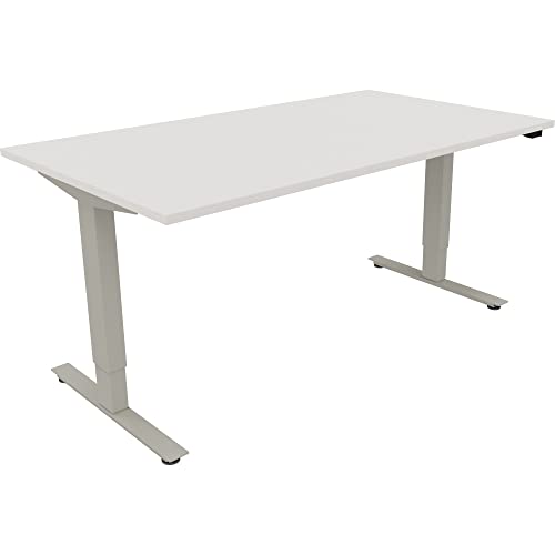 Sitz-/Stehtisch T-Kufe klappbar B1600xT900xH625-1285 si/Weiß von Neutralware
